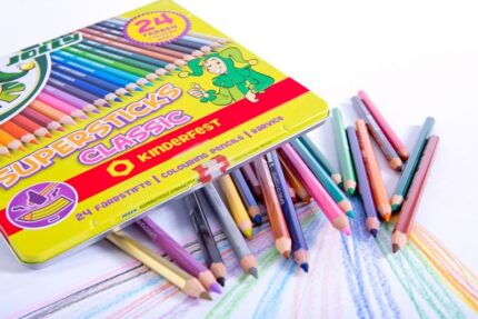 Spalvoti pieštukai 24 spalvos METALINĖJE DĖŽUTĖJE 3000-0501