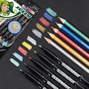 Blizgių pieštukų ir flomasterių rinkinys 3000-0517