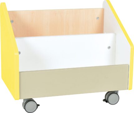 Mobili bibliotekėlė - spintelė Quadro su ratukais įvarių spalvų - 092132 Geltona