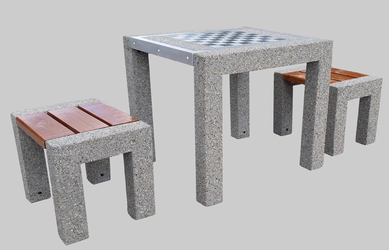 SL018-2 Betoninis žaidimų stalas su dviem kėdutėmis - Image 1