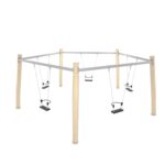 Natūralios medienos ROBINIA penkiavietės supynės RB0515