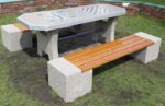 Betoninis poilsio stalas su dviem žaidimų lentomis SL009