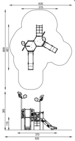 Kompleksinė lauko žaidimų aikštelė ZZGL/0051 - Image 3