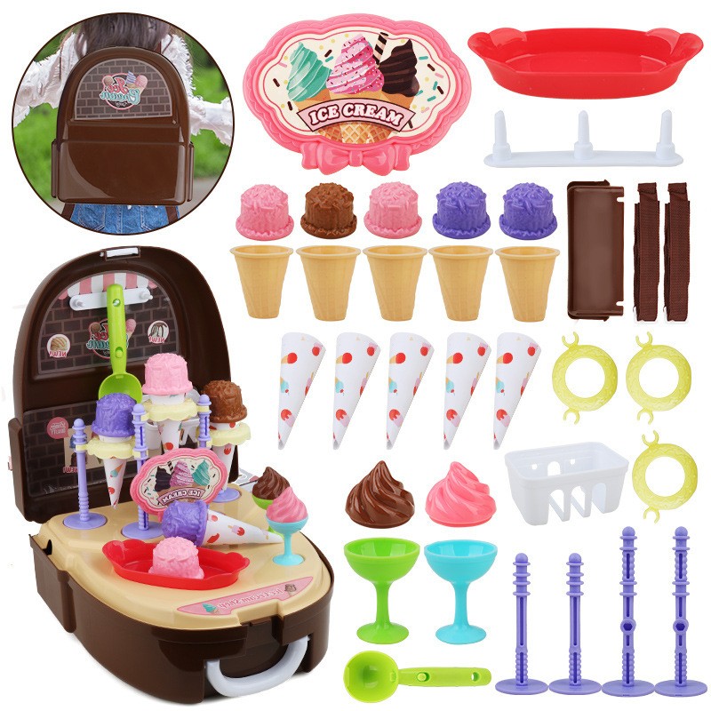 export WOOPIE Little Chef Set Ice Cream Shop in a Backpack 36 pcs. - Image 1