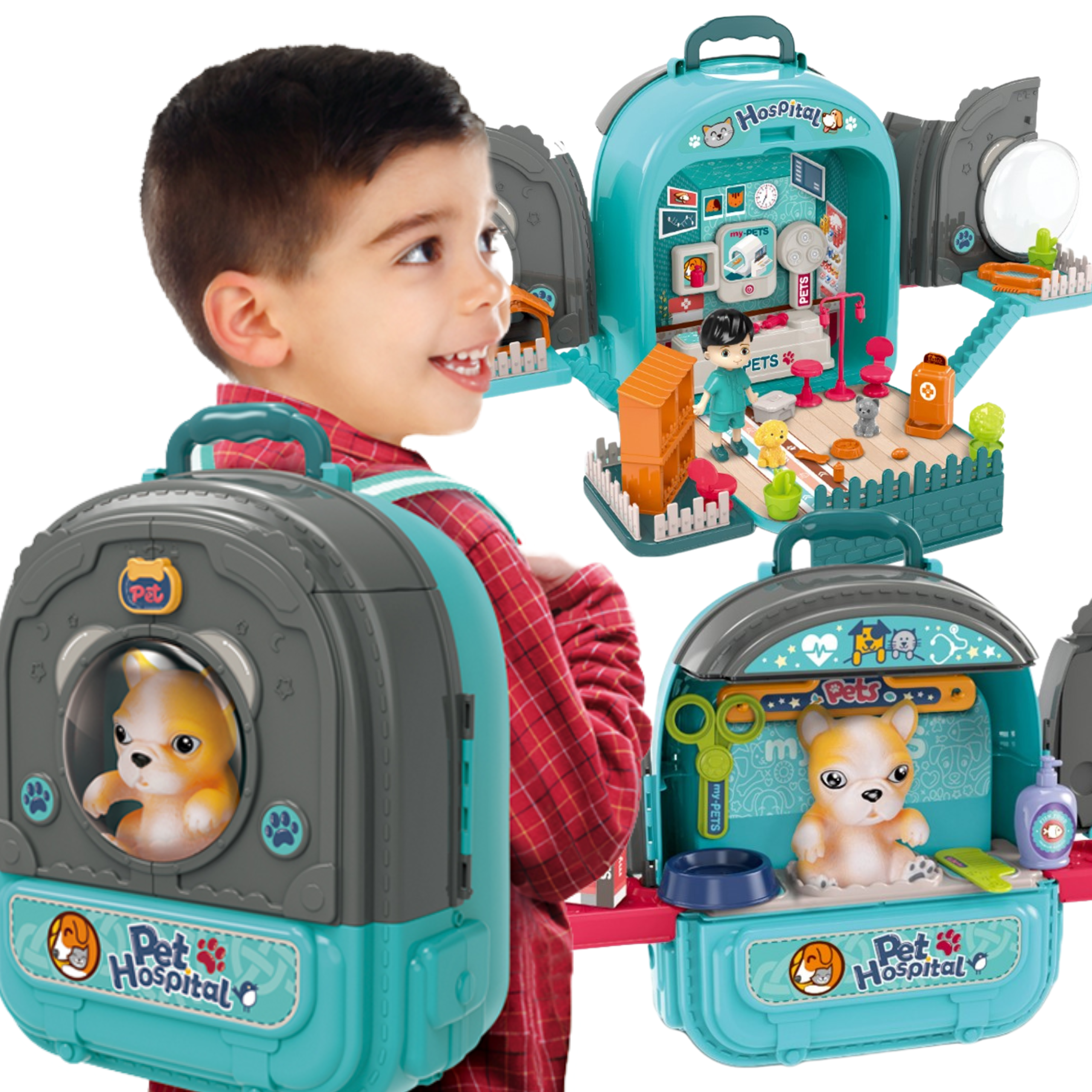 export WOOPIE Little Veterinarian Set 3in1 House in a Backpack Dog - Image 1