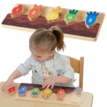 Medinė rūšiavimo lenta Skaičiai ir spalvos