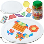 LED Šviesos panele + montessori mozaikos formelės MK0019