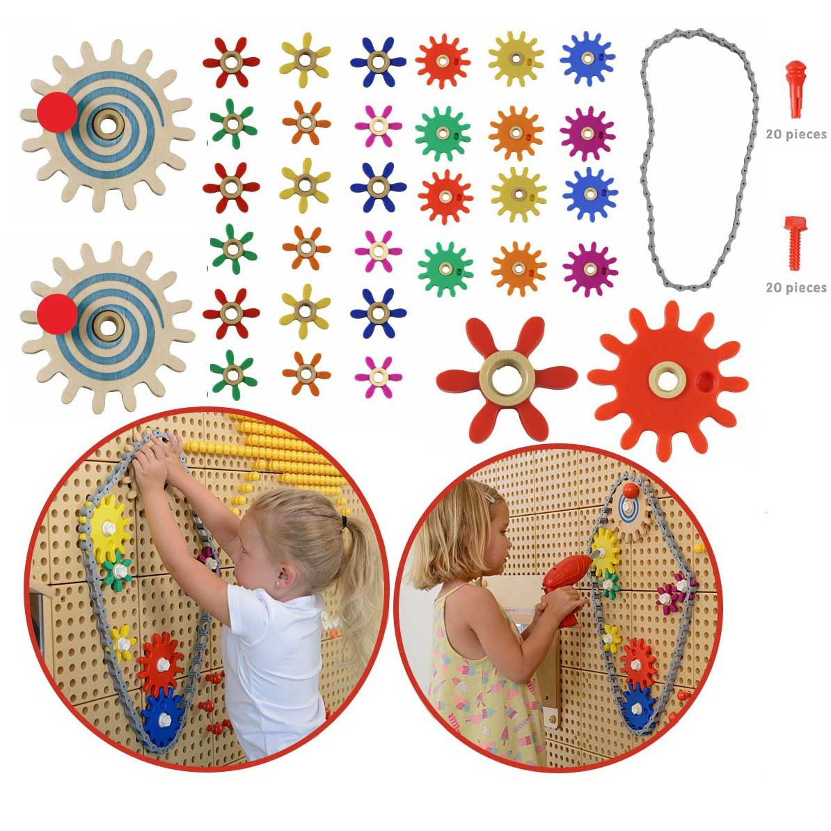 export MASTERKIDZ Krumpliaračiai ir grandinės sienų lenta 79 vnt. ME24343 - Image 1