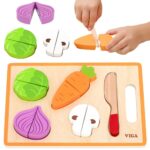 Medinė montessori edukacinė dėlionė Pjaustomos daržovės 44790