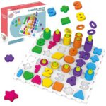 Montessori dėlionė rūšiuotojas formos ir skaičiai 139 vnt. 54153