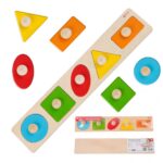 Montessori figūrų dėlionė su rankenėlėmis CW3644
