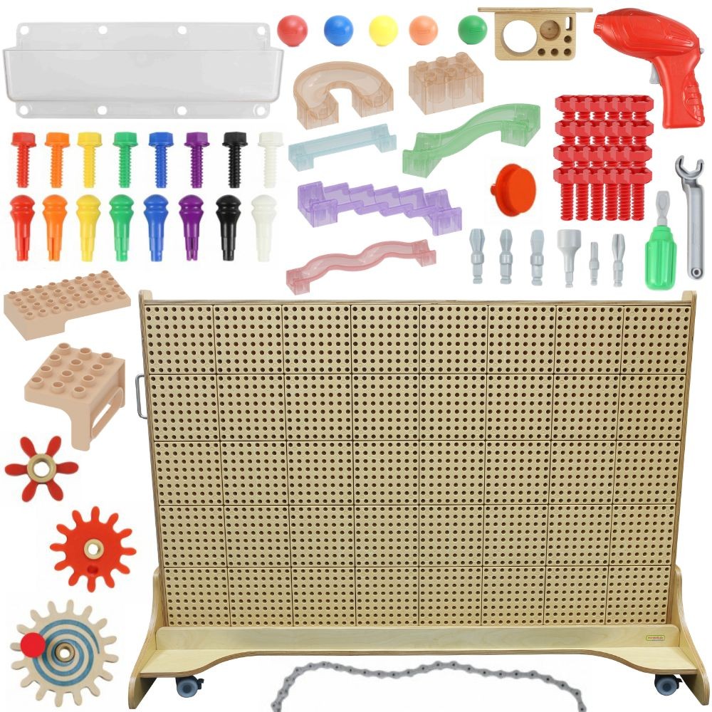 export MASTERKIDZ Dvipusė pastatoma STEAM mokymosi lenta 166 x 125 cm + priedų rinkinys ME32324 - Image 1