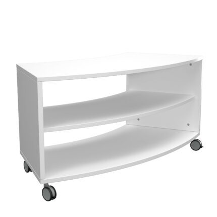 „Quadro“ – 1/8 apskritimo formos S spintelė su ratukais - Balta 092166W