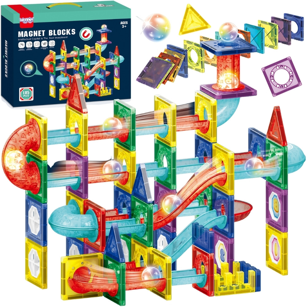 export Magnetiniai Statybų Blokai 3D Edukacinis Rinkinys Kamuoliukų Takas 105 vnt. 54849 - Image 1
