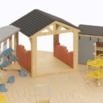 Didelis Medinis Namas Pavėsinė Žaidimų aikštelė CW70272 - Image 2