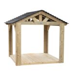 Didelis Medinis Namas Pavėsinė Žaidimų aikštelė CW70272 - Image 4