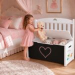 3-in-1 Medinė žaislų dėžė su sėdyne ir piešimo lenta TK366 - Image 4