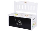 3-in-1 Medinė žaislų dėžė su sėdyne ir piešimo lenta TK366 - Image 6