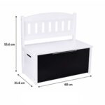 3-in-1 Medinė žaislų dėžė su sėdyne ir piešimo lenta TK366 - Image 9