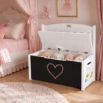 3-in-1 Medinė žaislų dėžė su sėdyne ir piešimo lenta TK366