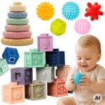 WOOPIE BABY minkšti sensoriniai blokai kramtukai 100222