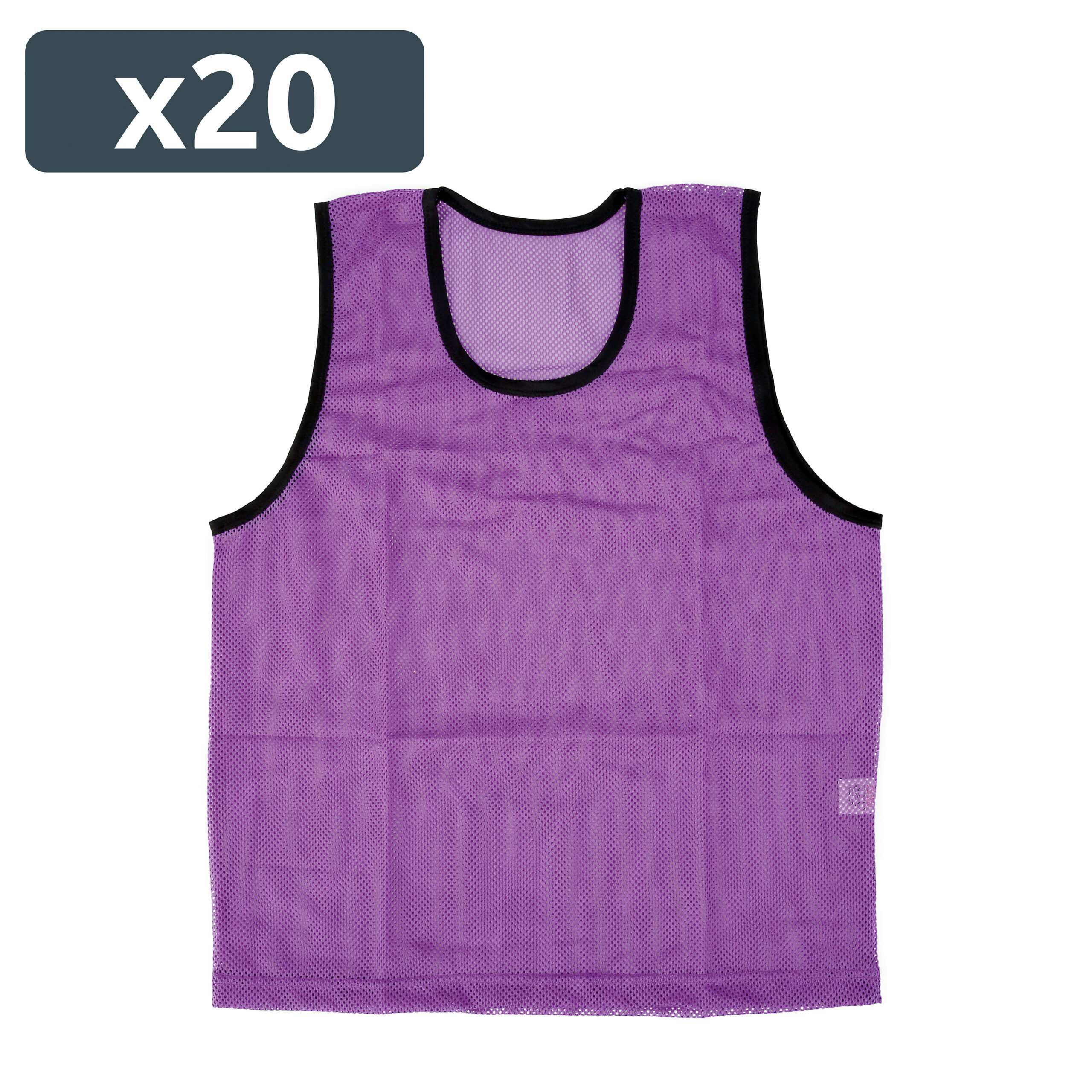 550044-20_a_15 Sportinių skiriamųjų liemenių rinkinys – violetinės, S dydis, 20 vnt. 550044-20 - Image 1