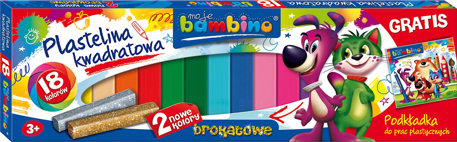 115403_b_17 Kvadratinis plastilinas, 18 spalvų 115403 - Image 1