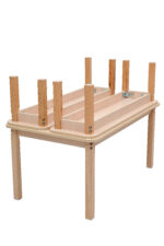 Stalas 120 x 74 cm su 2 suoliukais – šviesaus klevo spalvos ZEST6396 - Image 4