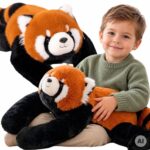 Svorinis pliušinis žaislas Raudonoji panda, 1,5 kg